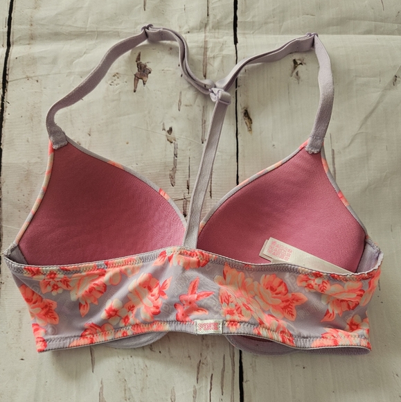 Victoria's Secret Women's Pink Floral Push-up Bra Size 32C - Picture 5 of 5